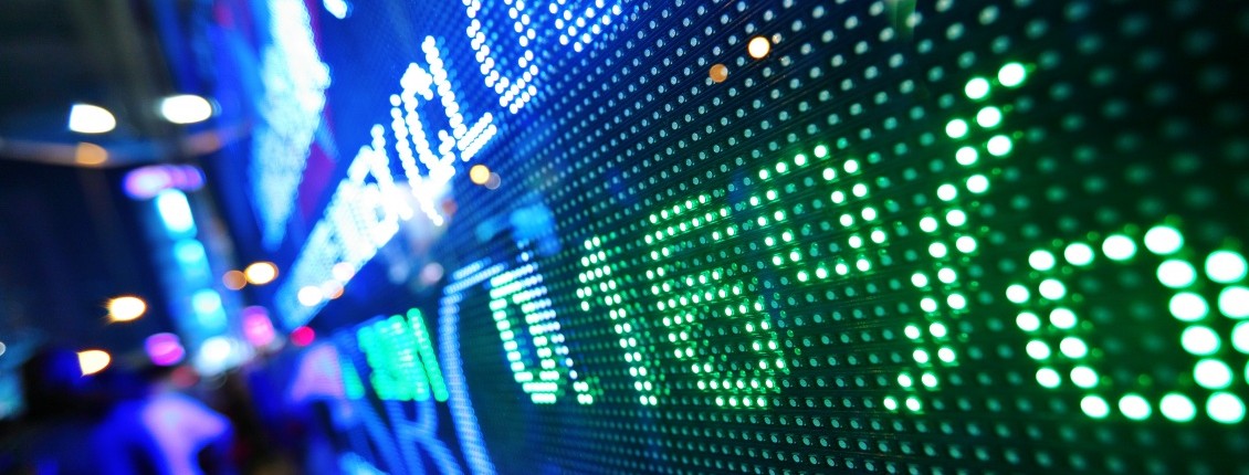 Stock Tickers Closeup