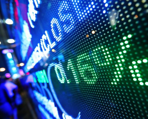 Stock Tickers Closeup
